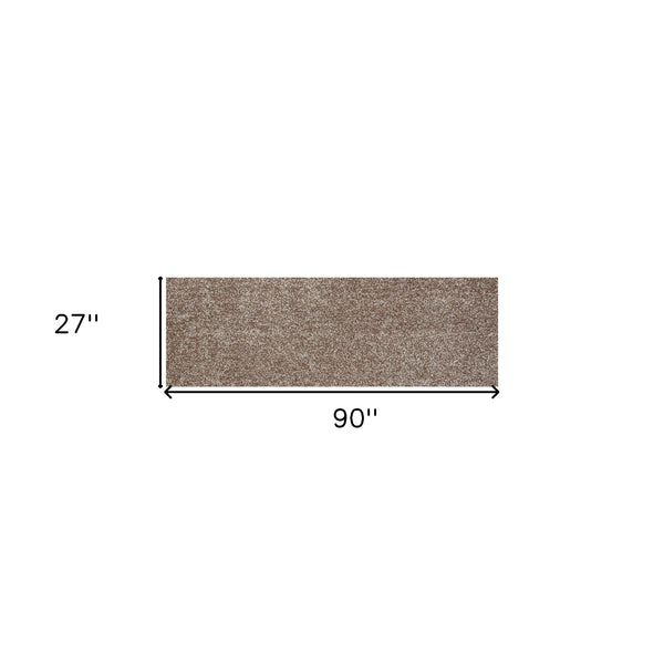 Homeroots 8' Beige Heather Plain Runner Rug  Polyester 353885