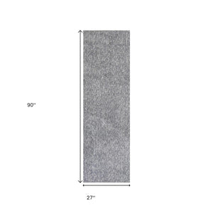HomeRoots 8' Gray Round Hand-Woven Area Rug - Artisan Crafted, Soft Polyester for Comfort and Timeless Style 8' Runner 353889
