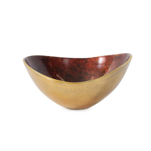 Howard Elliott Sharma Crimson Gold Bowl - Elegant Lava-inspired Design With Opulent Gold Accents For Stunning Decor Red Aluminum 35389-howard-elliott