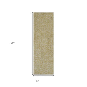 HomeRoots 8' Yellow Hand-Woven Round Rug - Artisan Crafted, Durable Polyester for Stylish Living Spaces 8' Runner 353890