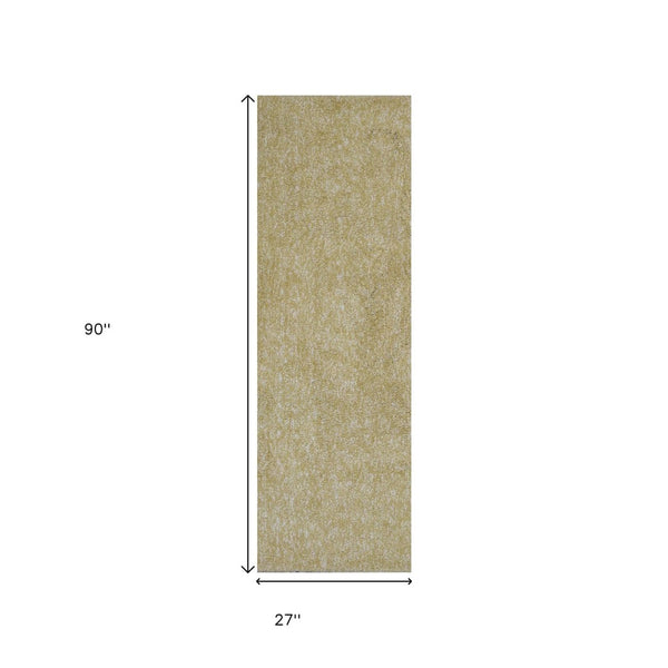 HomeRoots 8' Yellow Hand-Woven Round Rug - Artisan Crafted, Durable Polyester for Stylish Living Spaces 8' Runner 353890