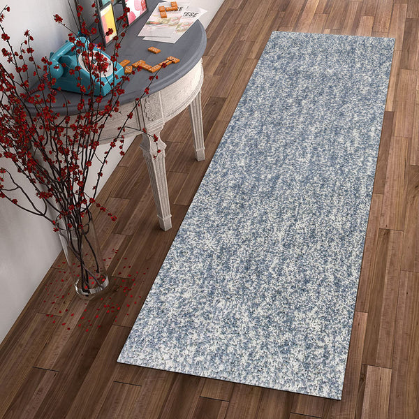 Homeroots 8' Slate Heather Plain Runner Rug  Polyester 353891
