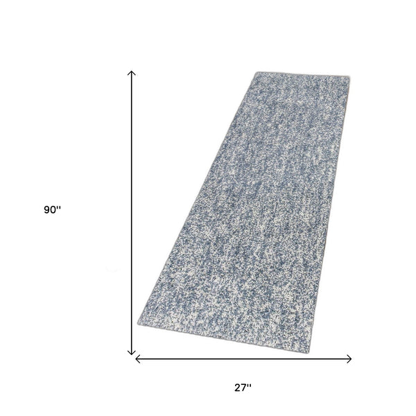 Homeroots 8' Slate Heather Plain Runner Rug  Polyester 353891