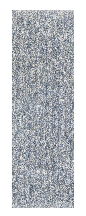HomeRoots 8' Slate Blue and Ivory Abstract Hand-Woven Round Rug - Modern Elegance for Any Living Space 8' Runner 353891