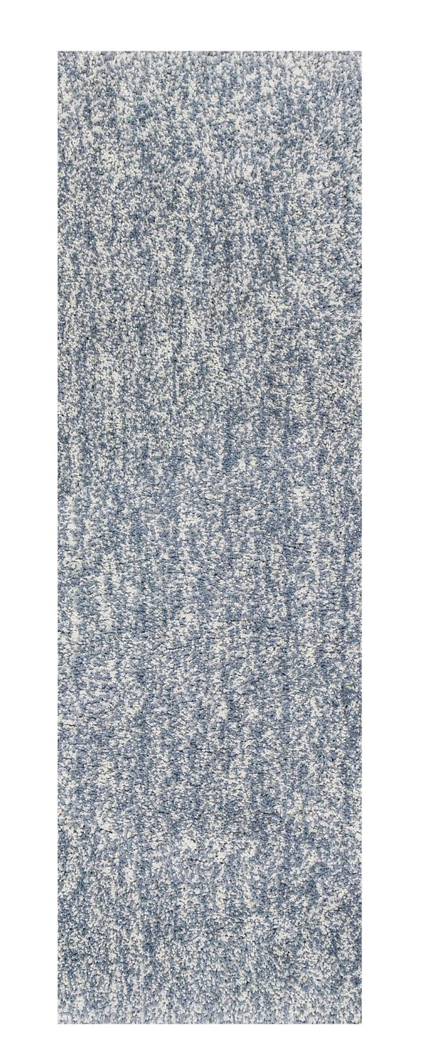 HomeRoots 8' Slate Blue and Ivory Abstract Hand-Woven Round Rug - Modern Elegance for Any Living Space 8' Runner 353891