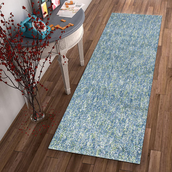 Homeroots 8' Seafoam Heather Indoor Shag Runner Rug  Polyester 353892