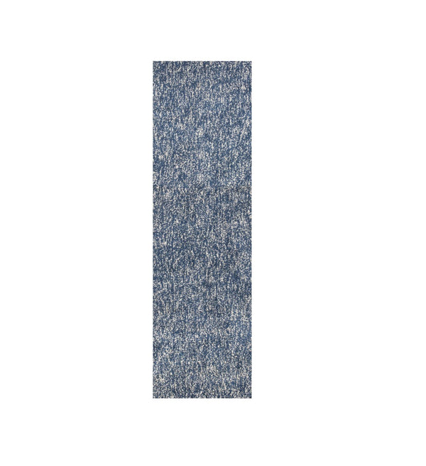 HomeRoots 5' Hand-Woven Indigo and Ivory Abstract Area Rug - Contemporary Design for Modern Spaces 8' Runner 353893