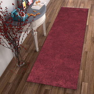 Homeroots 8' Red Plain Runner Rug  Polyester 353897