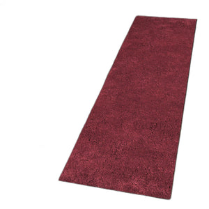 Homeroots 8' Red Plain Runner Rug  Polyester 353897
