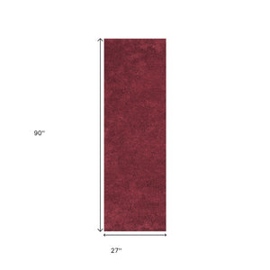 HomeRoots 8' Hand-Woven Red Round Rug - Artisan-Crafted Soft Polyester for Warmth, Durability, and Style 8' Runner 353897