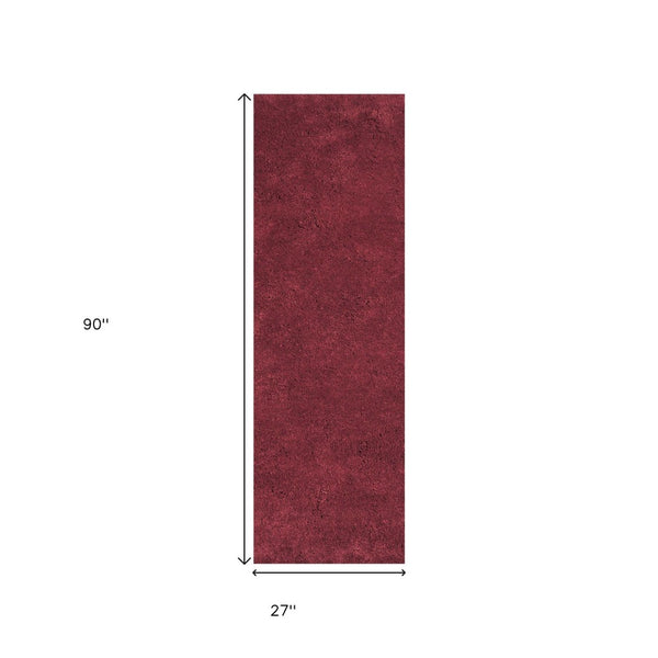 HomeRoots 8' Hand-Woven Red Round Rug - Artisan-Crafted Soft Polyester for Warmth, Durability, and Style 8' Runner 353897