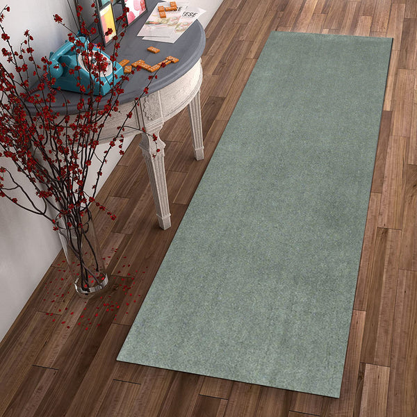 Homeroots 8' Slate Blue Indoor Shag Runner Rug  Polyester 353898