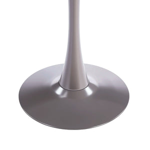 English Elm 31.5" Round Mdf Pedestal Dining Table Mid-century Modern Sculpted Base Seats Four Grey W234P405191