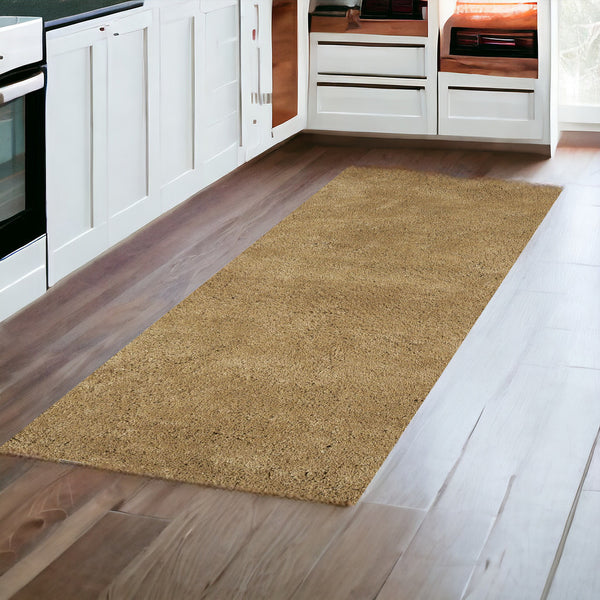 Homeroots 8' Gold Indoor Shag Runner Rug  Polyester 353900