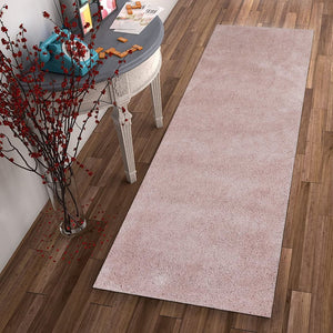 HomeRoots 8' Hand-Woven Pink Round Rug - Artisanal Charm, Soft Polyester, Durable & Stylish for Any Space 8' Runner 353904