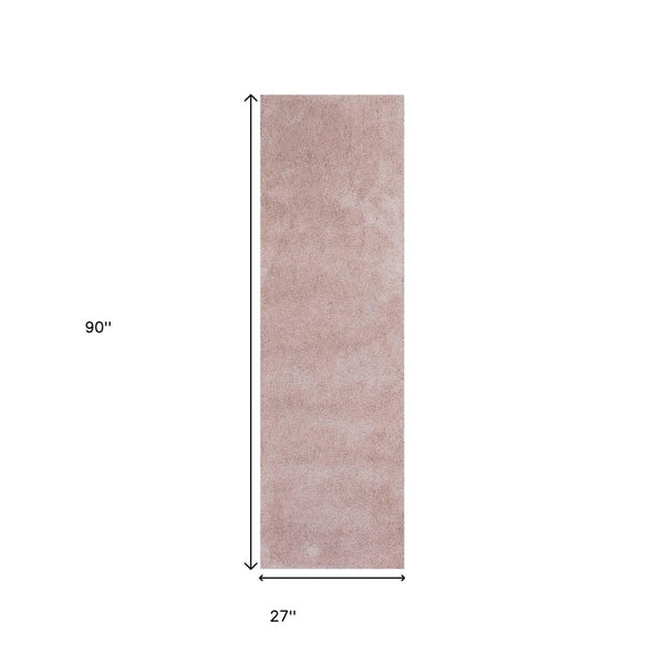 HomeRoots 8' Hand-Woven Pink Round Rug - Artisanal Charm, Soft Polyester, Durable & Stylish for Any Space 8' Runner 353904