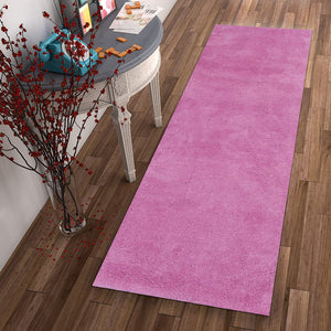 Homeroots 8' Hot Pink Plain Runner Rug  Polyester 353905