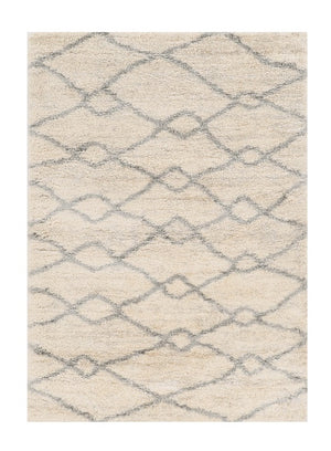 Homeroots 4' X 6' Ivory Grey Machine Woven Chain Link Indoor Area Rug  Polypropylene 353906