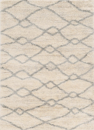Homeroots 4' X 6' Ivory Grey Machine Woven Chain Link Indoor Area Rug  Polypropylene 353906