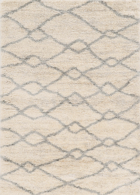 Homeroots 4' X 6' Ivory Grey Machine Woven Chain Link Indoor Area Rug  Polypropylene 353906
