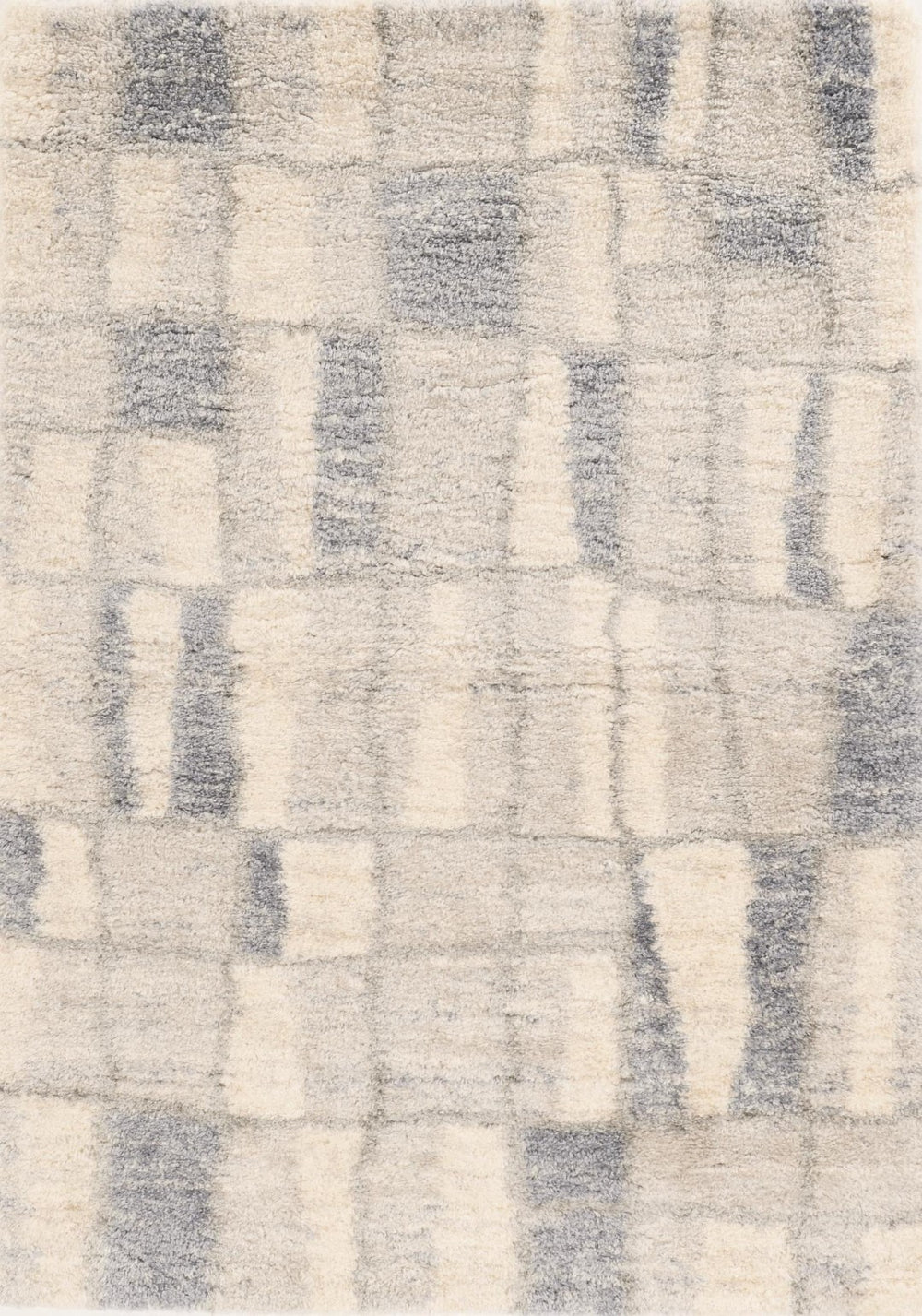 HomeRoots 9' Ivory and Blue Abstract Geometric Area Rug – Modern Elegance for Large Spaces, Durable Comfort 4' X 6' 353908