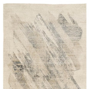 HomeRoots 8' Gray and Ivory Abstract Area Rug - Contemporary Design for High-Traffic Spaces and Style 3' X 5' 353911