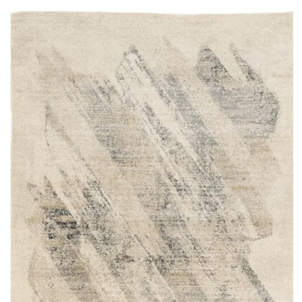 HomeRoots 8' Gray and Ivory Abstract Area Rug - Contemporary Design for High-Traffic Spaces and Style 3' X 5' 353911