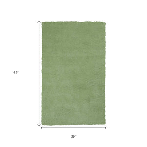 HomeRoots 8' Green Round Hand-Woven Area Rug - Artisan Crafted, Versatile Design for Living Spaces & Dining Rooms 3' X 5' 353913