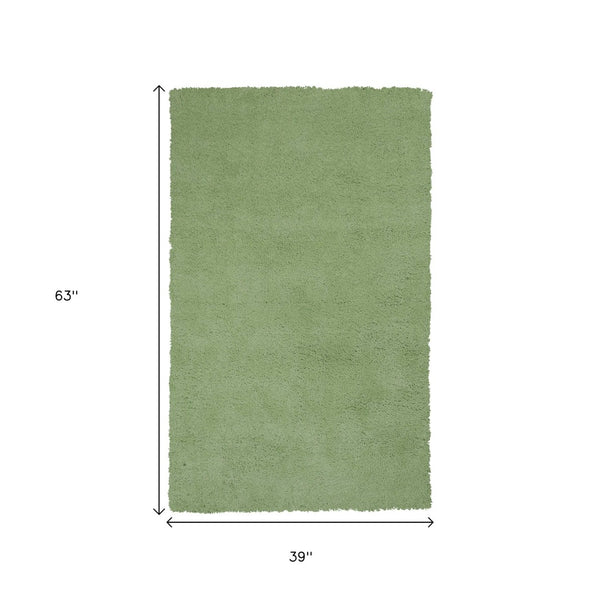 HomeRoots 8' Green Round Hand-Woven Area Rug - Artisan Crafted, Versatile Design for Living Spaces & Dining Rooms 3' X 5' 353913