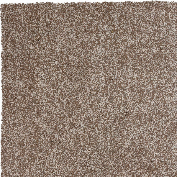 Homeroots 3' X 5' Beige And Brown Abstract Shag Hand Woven Area Rug  Polyester 353915