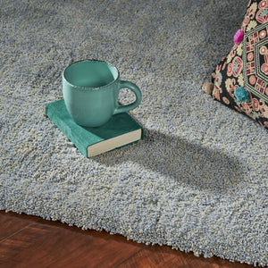 Homeroots 3' X 5' Blue Heather Plain Area Rug  Polyester 353916