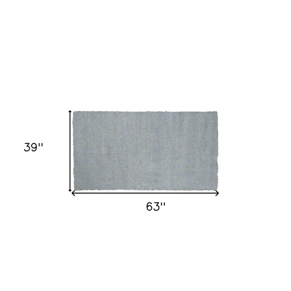 Homeroots 3' X 5' Blue Heather Plain Area Rug  Polyester 353916