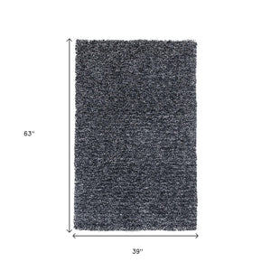 HomeRoots 8' Hand-Woven Black and White Round Rug - Artisan Crafted, Durable, Contemporary Style for Your Home 3' X 5' 353917