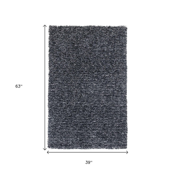 HomeRoots 8' Hand-Woven Black and White Round Rug - Artisan Crafted, Durable, Contemporary Style for Your Home 3' X 5' 353917