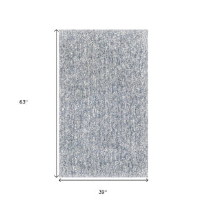 HomeRoots 8' Slate Blue and Ivory Abstract Hand-Woven Round Rug - Modern Elegance for Any Living Space 3' x 5' 353921