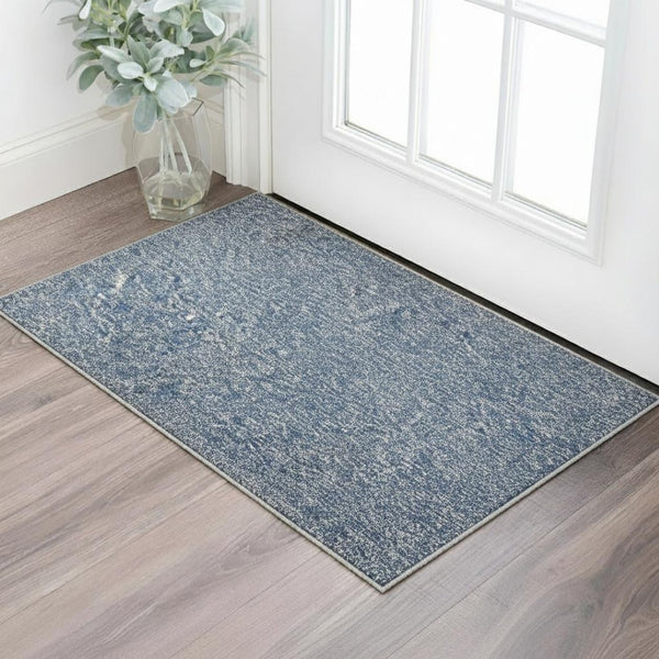 HomeRoots 5' Hand-Woven Indigo and Ivory Abstract Area Rug - Contemporary Design for Modern Spaces 3' X 5' 353923