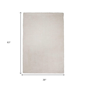 HomeRoots 8' Ivory Hand-Woven Round Rug – Timeless Artisanal Design for Elegant Living Spaces and Durability 3' X 5' 353924
