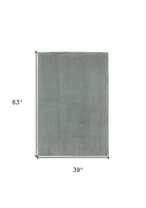 Homeroots 3' X 5' Slate Plain Area Rug  Polyester 353928