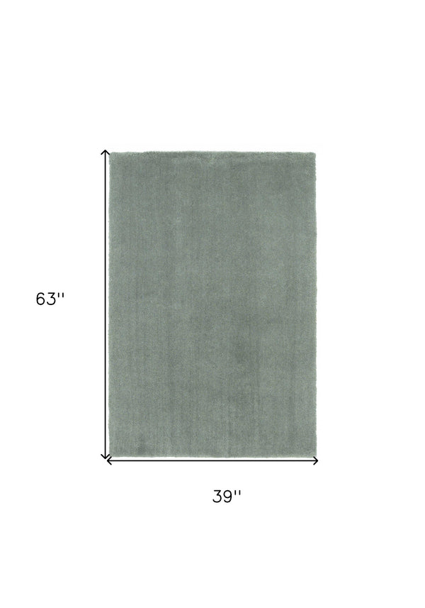 Homeroots 3' X 5' Slate Plain Area Rug  Polyester 353928