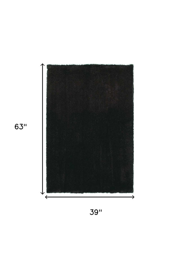 Homeroots 3' X 5' Espresso Indoor Shag Rug  Polyester 353929