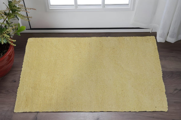 HomeRoots 8' Hand-Woven Canary Yellow Round Rug – Artisan Crafted, Durable, and Stylish for Any Space 3' X 5' 353933