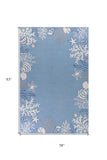 Homeroots 3' X 5' Blue And Off White Coral Hand Hooked Area Rug  Polyester 353940