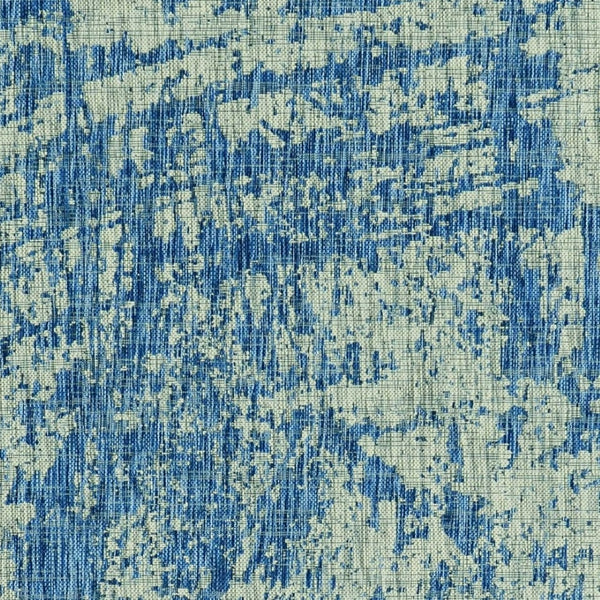 HomeRoots 5' Blue and Green Abstract Area Rug - Modern Indoor Outdoor Design, Durable, Easy Maintenance, Versatile 5' x 7' 353955