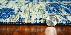 HomeRoots 5' Blue and Green Abstract Area Rug - Modern Indoor Outdoor Design, Durable, Easy Maintenance, Versatile 5' x 7' 353955