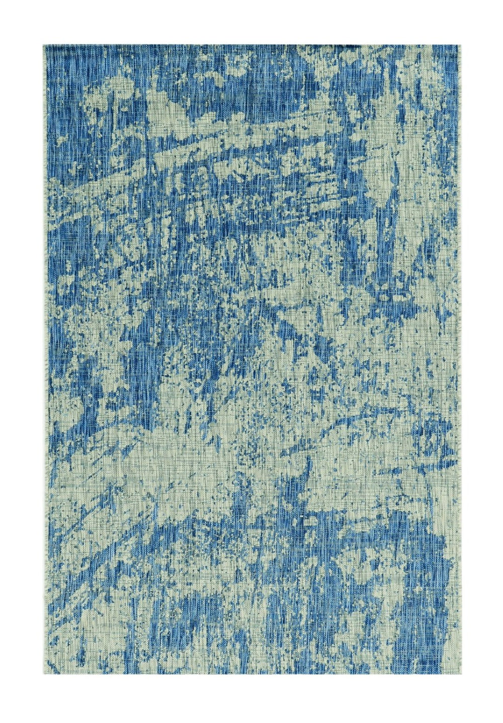 HomeRoots 5' Blue and Green Abstract Area Rug - Modern Indoor Outdoor Design, Durable, Easy Maintenance, Versatile 5' x 7' 353955
