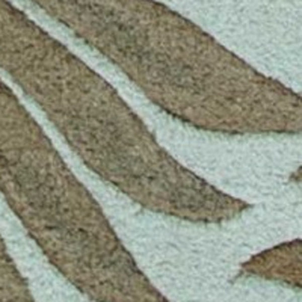 HomeRoots 5' Hand-Tufted Wool Botanical Leaves Area Rug in Aqua and Brown for Timeless, Cozy Elegance 3' X 4' 353964