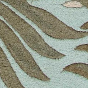 HomeRoots 5' Hand-Tufted Wool Botanical Leaves Area Rug in Aqua and Brown for Timeless, Cozy Elegance 3' X 4' 353964