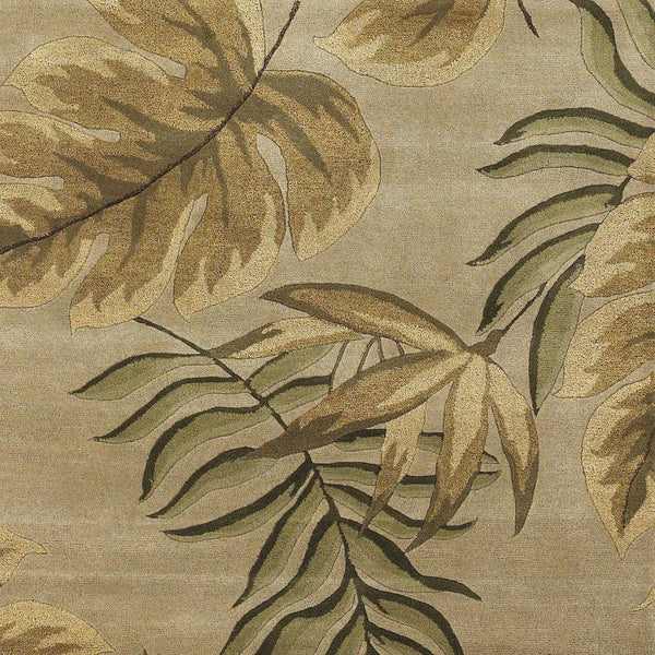 HomeRoots 5' Hand-Tufted Wool Area Rug with Botanical Leaves Design - Soft, Durable, and Timeless Home Accent 2' X 4' 353965