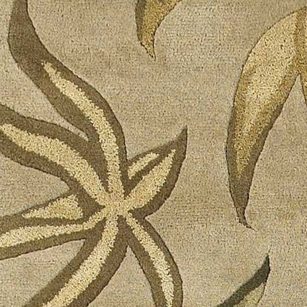HomeRoots 5' Hand-Tufted Wool Area Rug with Botanical Leaves Design - Soft, Durable, and Timeless Home Accent 2' X 4' 353965