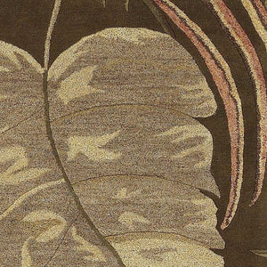 HomeRoots 5' Hand-Tufted Wool Area Rug with Brown and Beige Botanical Leaves – Artisanal Comfort for Every Room 3' X 4' 353966